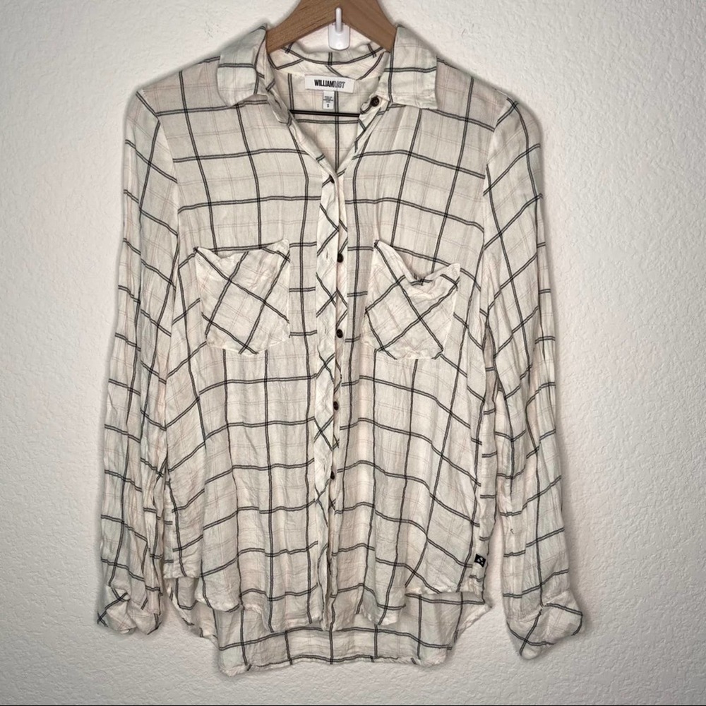 William Rast Plaid Flannel Button Down Top